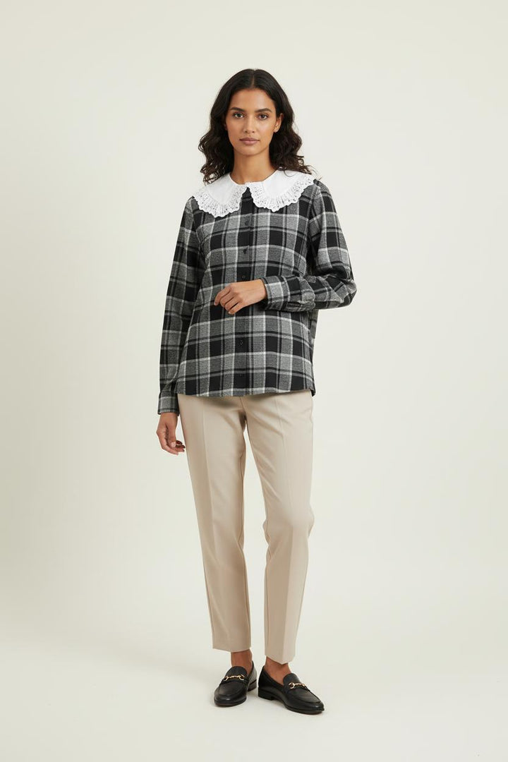 Chemise à Carreaux Noire et Blanche - Taille XXL/44 de la marque Sézane | PARAD80020 - Vendu par Paradigme - Image 1