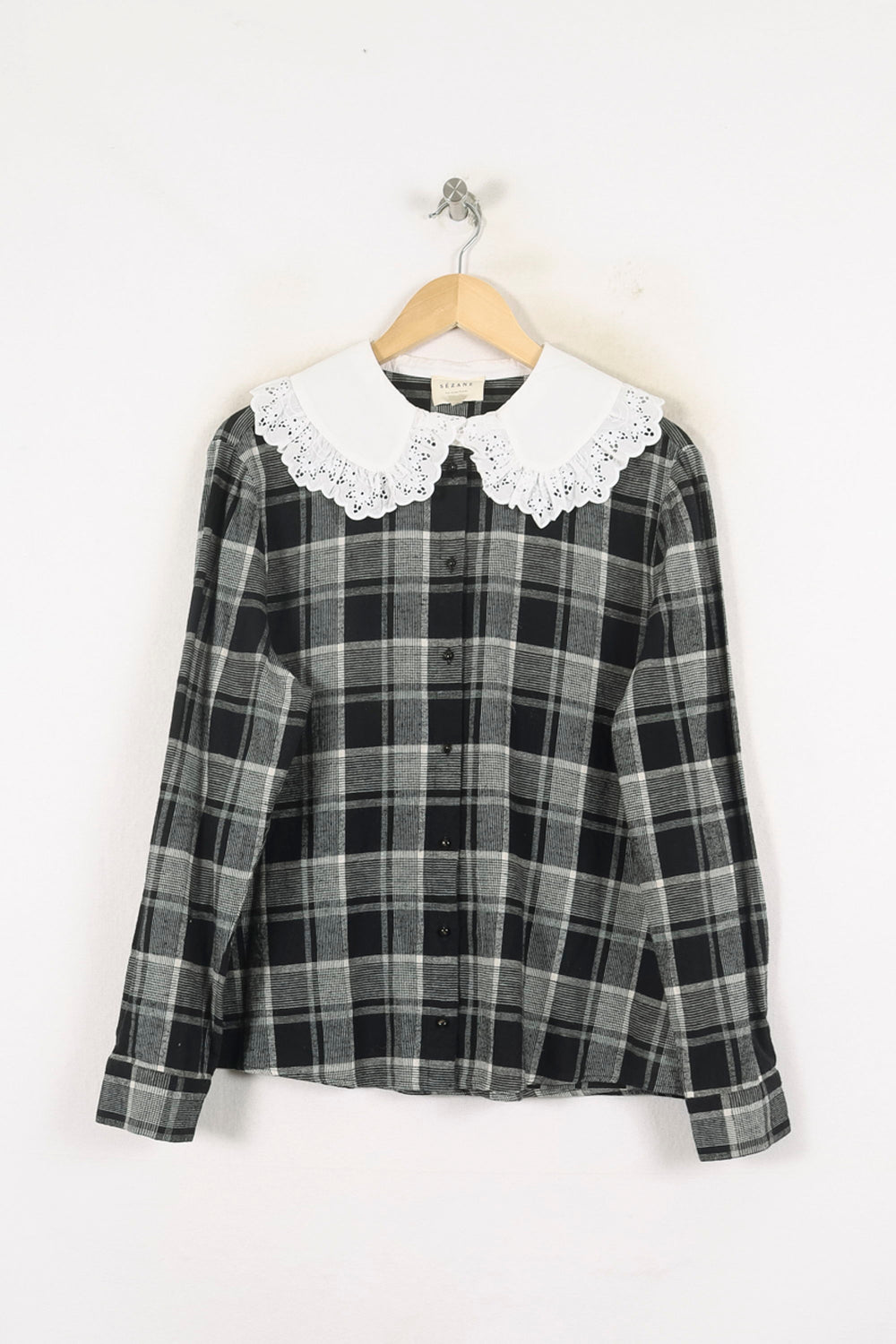 Chemise à Carreaux Noire et Blanche - Taille XXL/44 de la marque Sézane | PARAD80020 - Vendu par Paradigme - Image 2