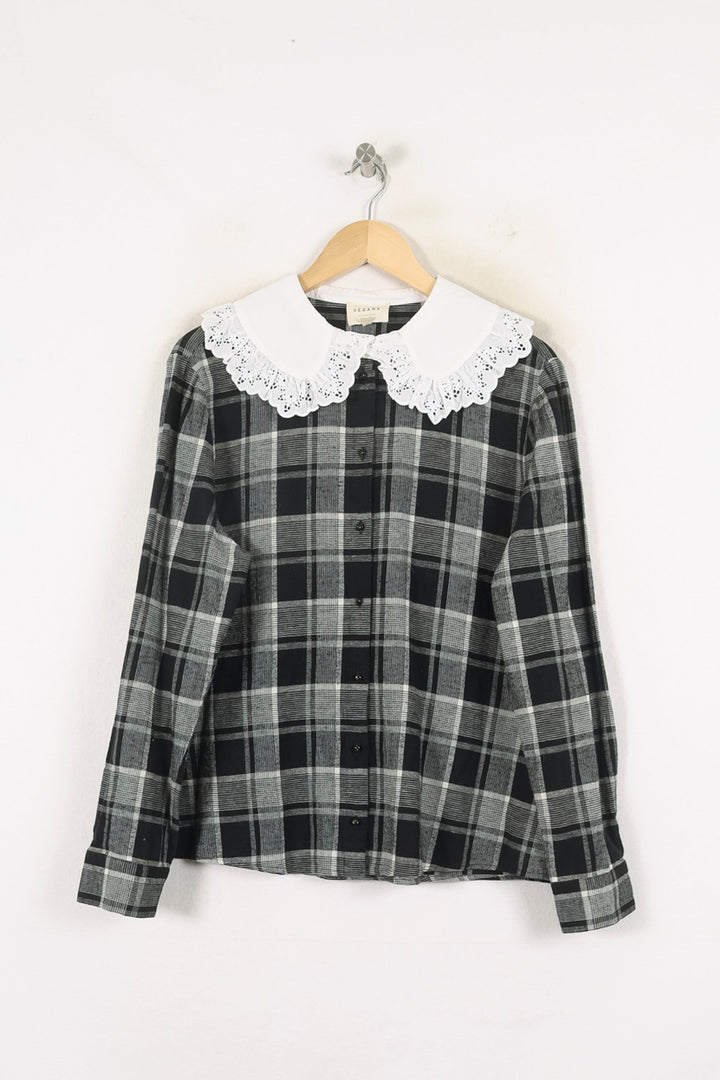 Chemise à Carreaux Noire et Blanche - Taille XXL/44 de la marque Sézane | PARAD80020 - Vendu par Paradigme - Image 2