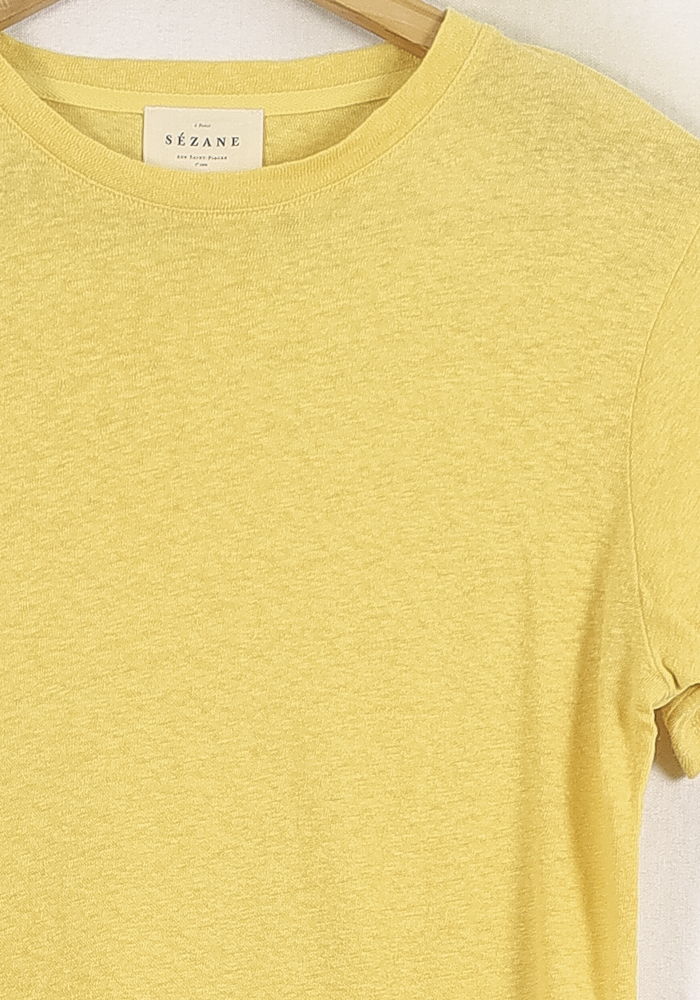 Tee-shirt Jaune - Taille XS/34 de la marque Sézane | PARAD80022 - Vendu par Paradigme - Image 3