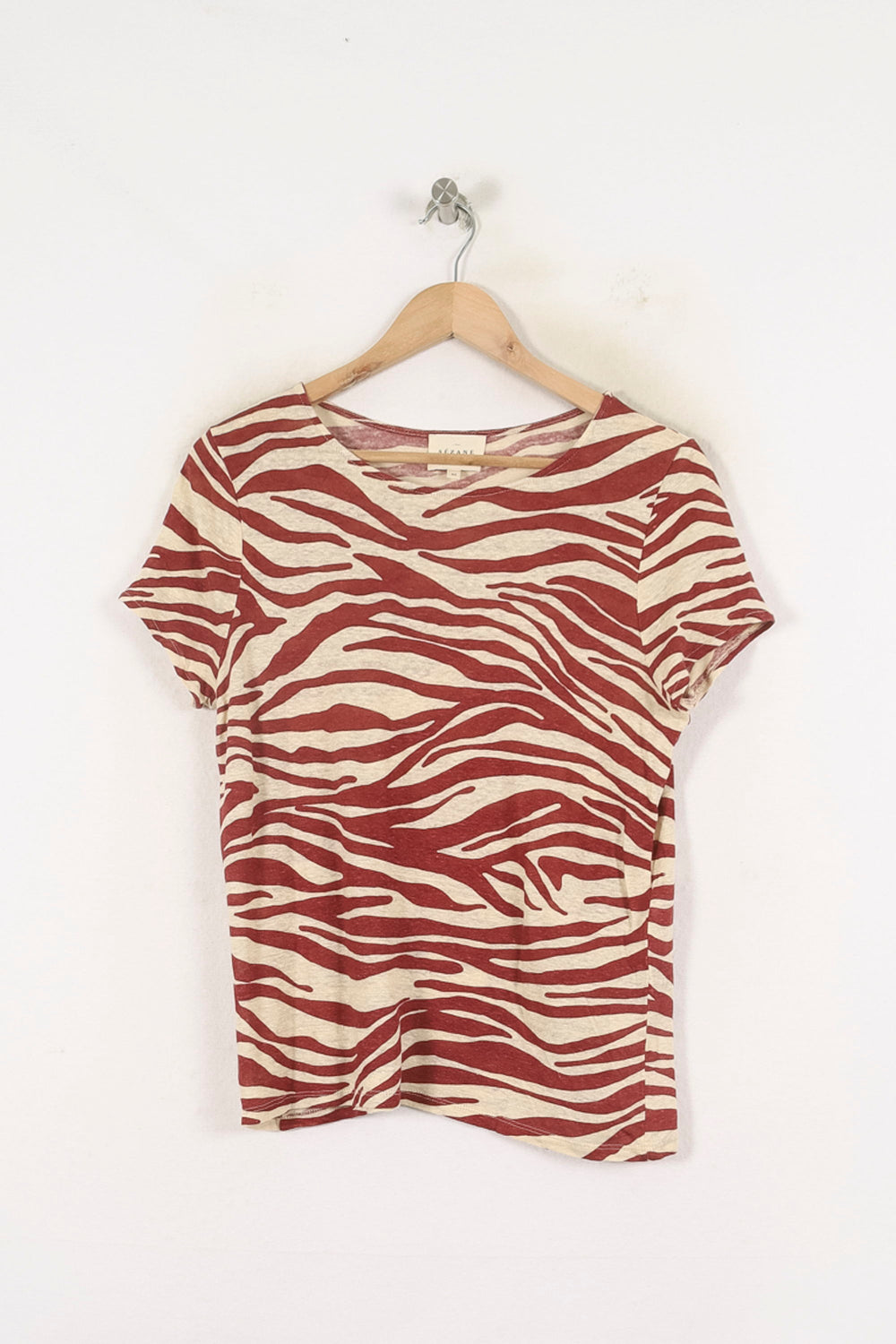 Tee-shirt Beige et Rouge - Taille XS/34 de la marque Sézane | PARAD80033 - Vendu par Paradigme - Image 2