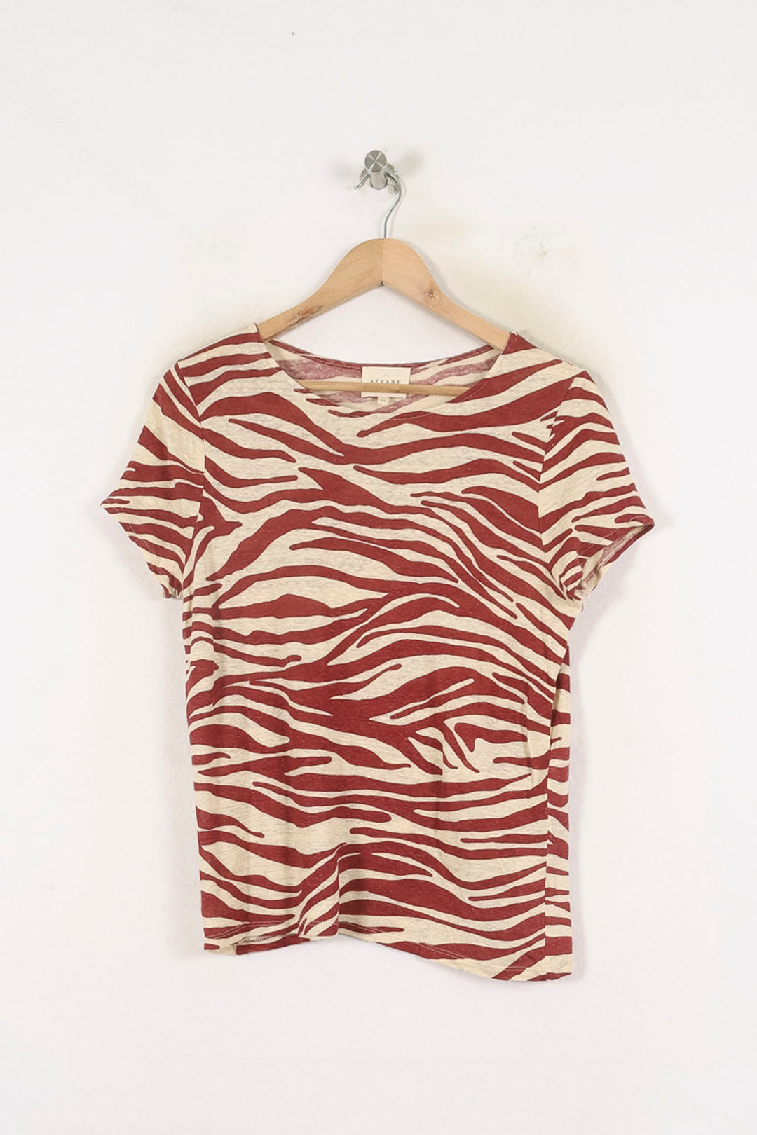 Tee-shirt Beige et Rouge - Taille XS/34 de la marque Sézane | PARAD80033 - Vendu par Paradigme - Image 2