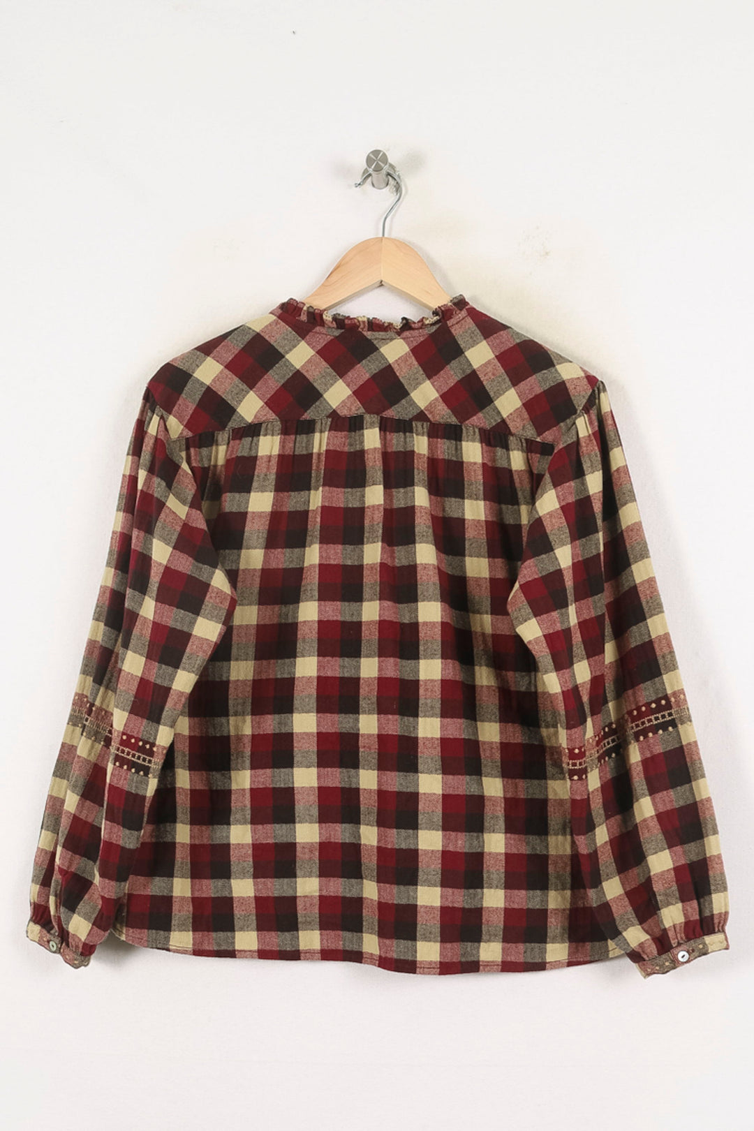 Blouse Carreaux Bordeaux et Beige - Taille XS/34 de la marque Ekyog | PARAD80034 - Vendu par Paradigme - Image 4