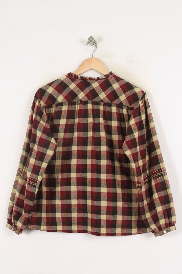 Blouse Carreaux Bordeaux et Beige - Taille XS/34 de la marque Ekyog | PARAD80034 - Vendu par Paradigme - Image 4