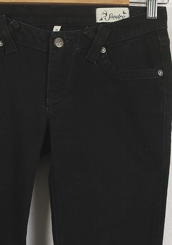 Jean Évasé Noir - Taille S/36 de la marque Sandro | PARAD80038 - Vendu par Paradigme - Image 3