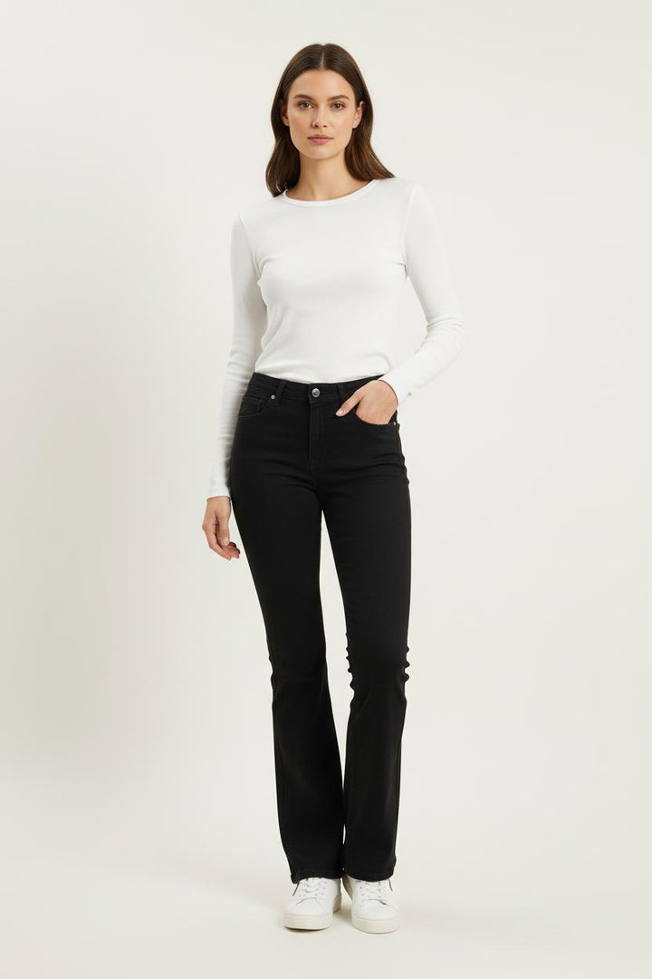 Jean Évasé Noir - Taille S/36 de la marque Sandro | PARAD80038 - Vendu par Paradigme - Image 1