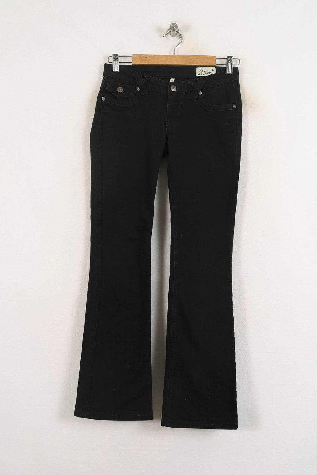 Jean Évasé Noir - Taille S/36 de la marque Sandro | PARAD80038 - Vendu par Paradigme - Image 2