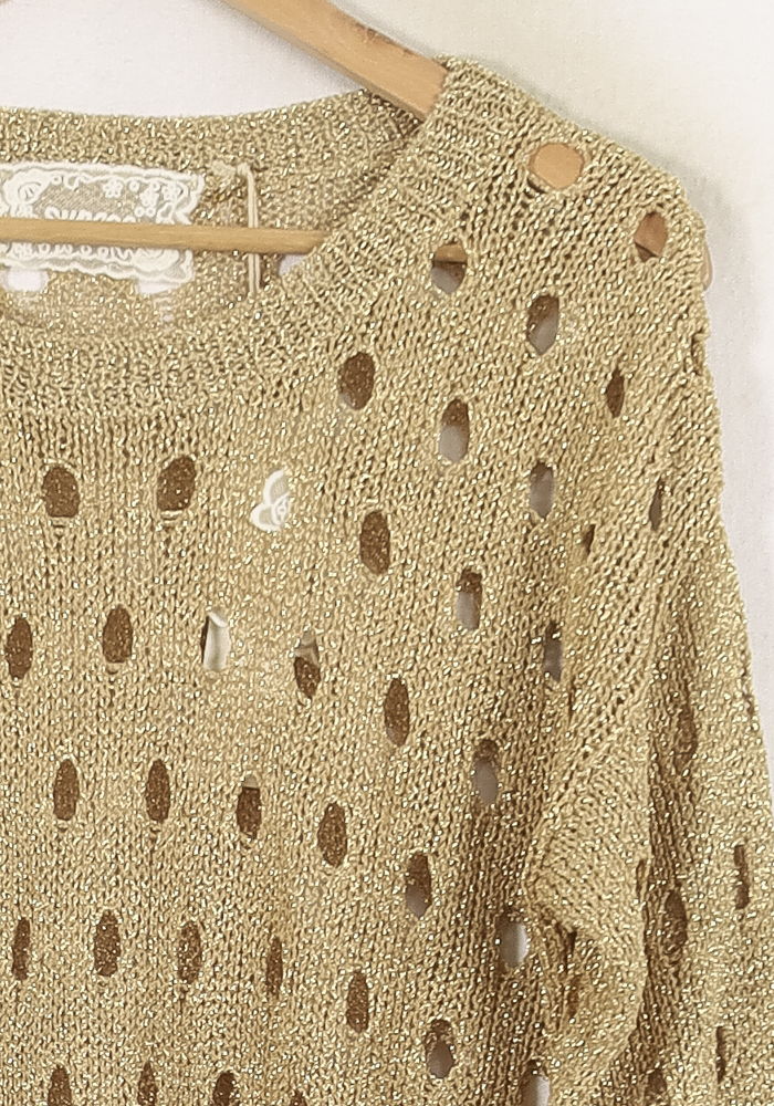 Pull Troué Doré - Taille T.U. de la marque Suncoo | PARAD80045 - Vendu par Paradigme - Image 3