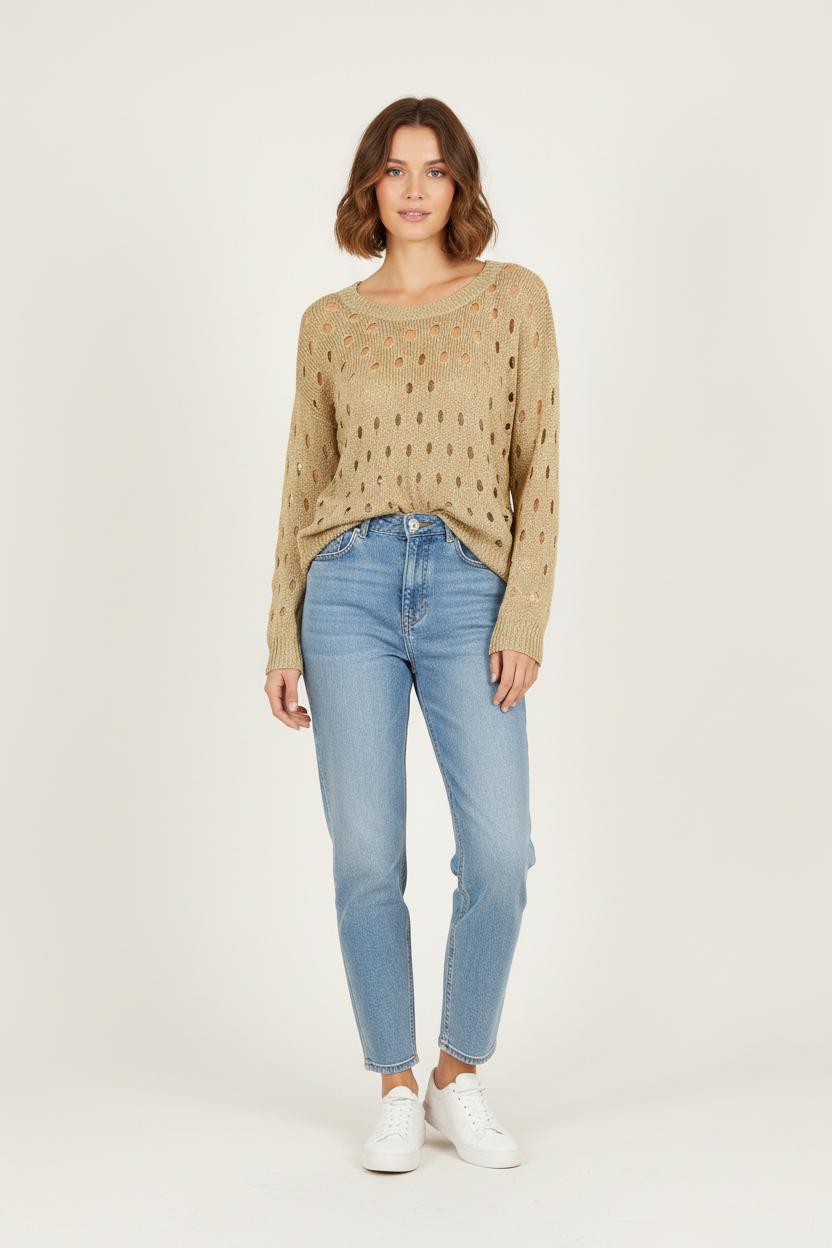 Pull Troué Doré - Taille T.U. de la marque Suncoo | PARAD80045 - Vendu par Paradigme - Image 1