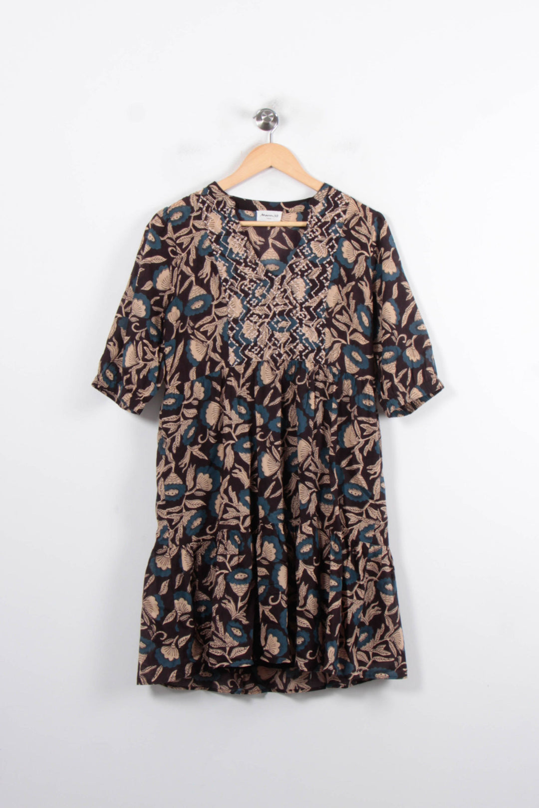 Robe Courte Marron et Beige - Taille S/36 de la marque Maison 123 | PARAD80047 - Vendu par Paradigme - Image 2