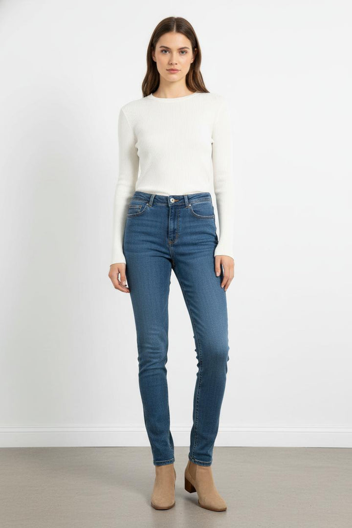 Jean Skinny Bleu - Taille M/38 de la marque La Fée Maraboutée | PARAD80110 - Vendu par Paradigme - Image 1