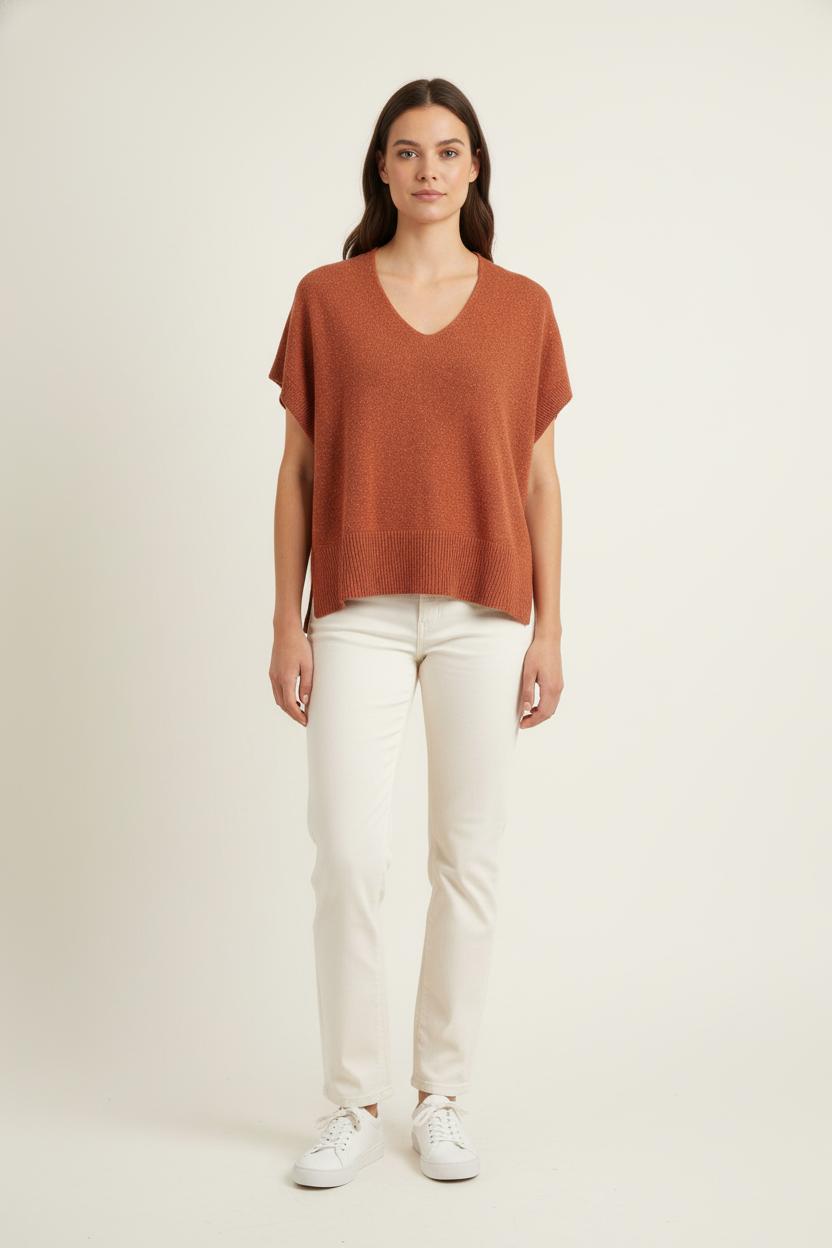 Pull Orange - Taille S/36 de la marque La Fée Maraboutée | PARAD80111 - Vendu par Paradigme - Image 1