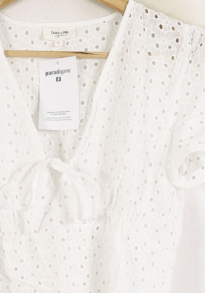 Blouse Blanche - Taille L/40 de la marque Grace & Mila | PARAD80134 - Vendu par Paradigme - Image 3