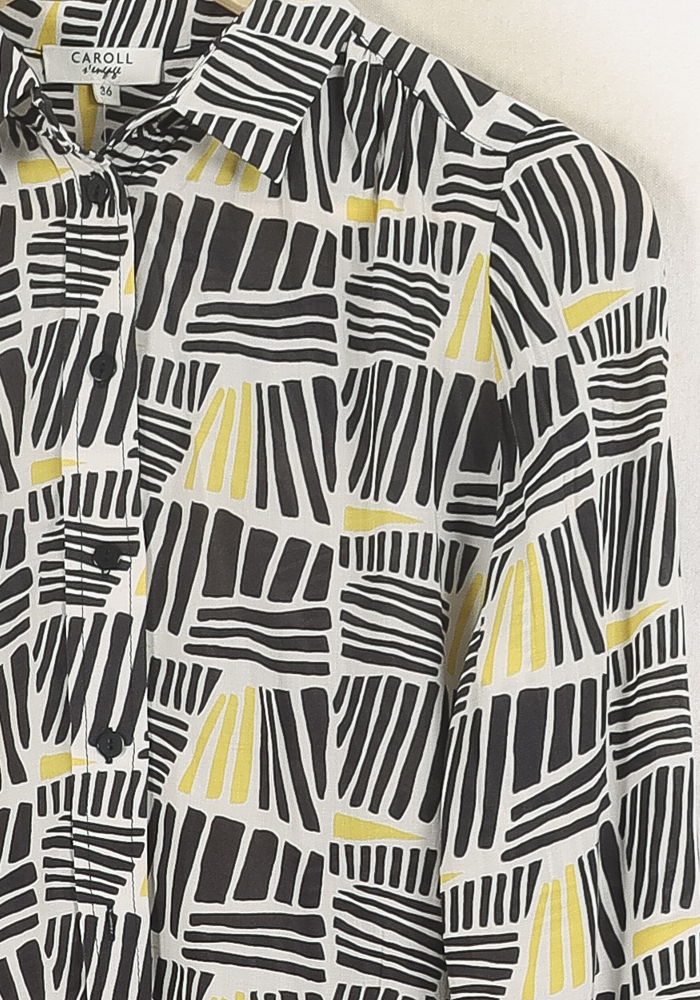 Chemise Noir et Jaune - Taille S/36 de la marque Caroll | PARAD80145 - Vendu par Paradigme - Image 3