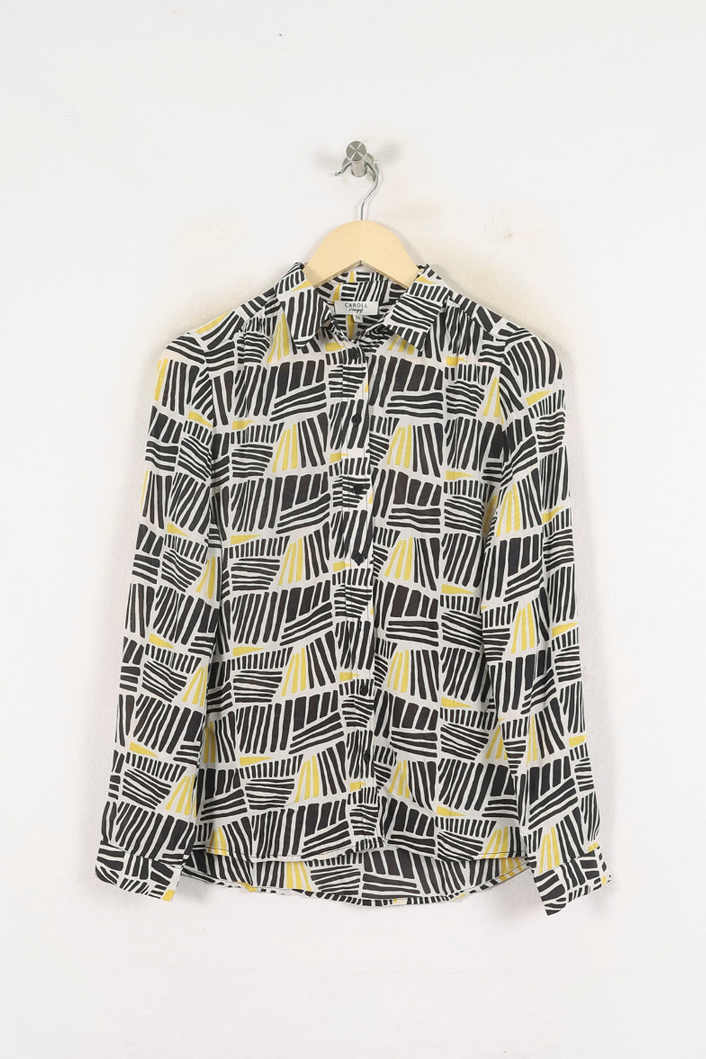 Chemise Noir et Jaune - Taille S/36 de la marque Caroll | PARAD80145 - Vendu par Paradigme - Image 2
