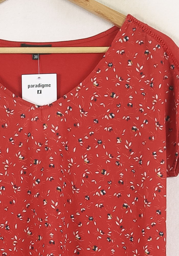 Tee-shirt Rouge - Taille M/38 de la marque Caroll | PARAD80149 - Vendu par Paradigme - Image 3