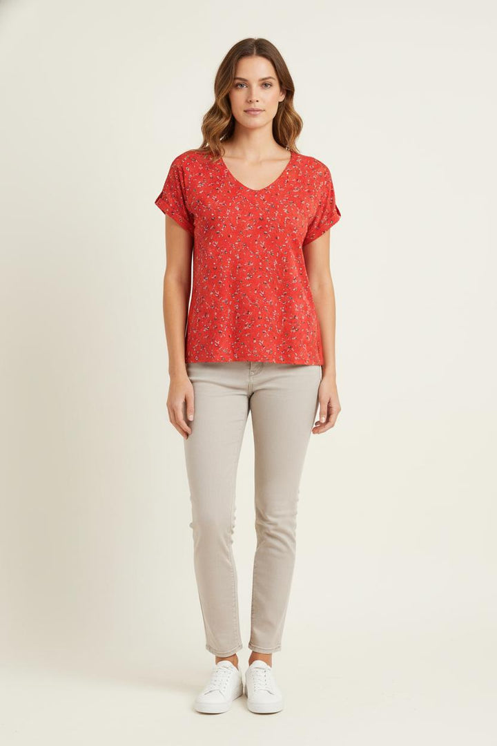 Tee-shirt Rouge - Taille M/38 de la marque Caroll | PARAD80149 - Vendu par Paradigme - Image 1