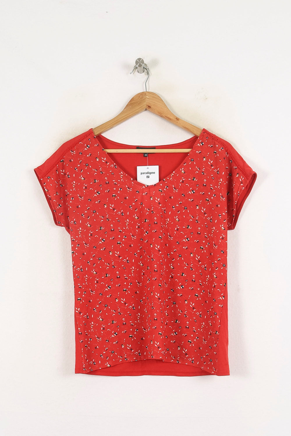 Tee-shirt Rouge - Taille M/38 de la marque Caroll | PARAD80149 - Vendu par Paradigme - Image 2