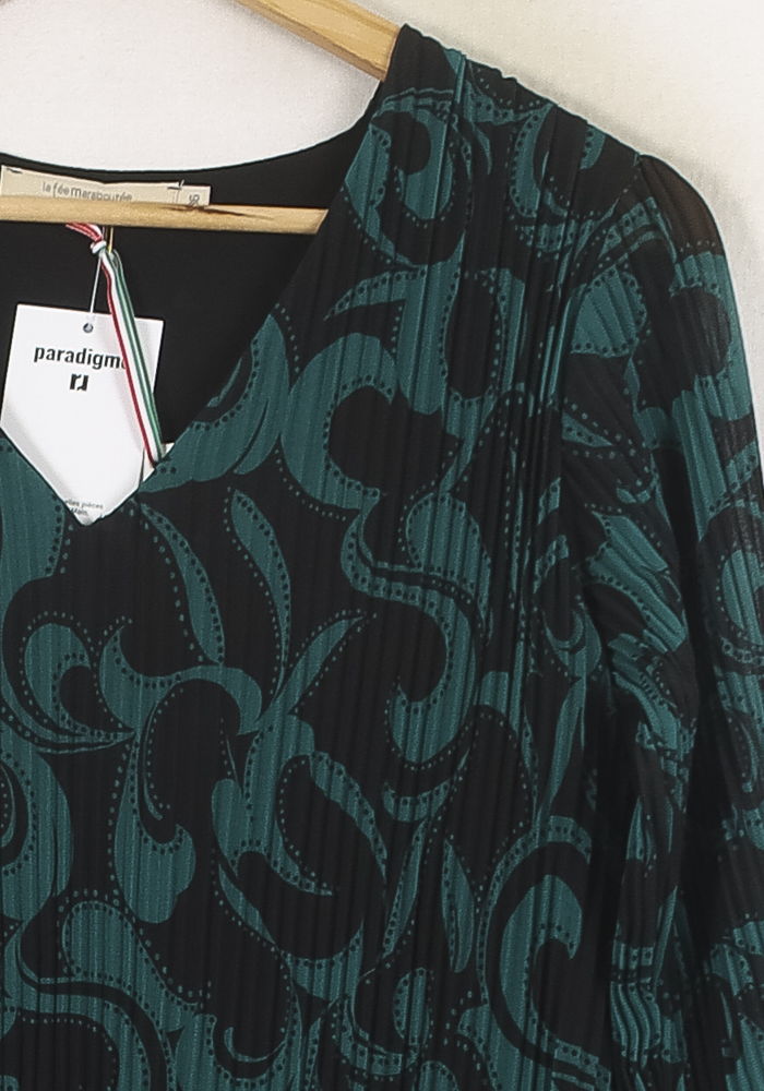 Robe Verte et Noire - Taille S/36 de la marque La Fée Maraboutée | PARAD80152 - Vendu par Paradigme - Image 3