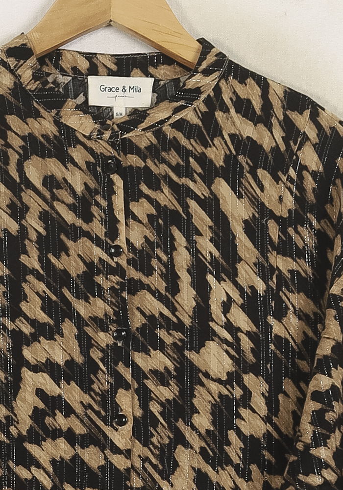 Blouse Noire et Beige - Taille M/38 de la marque Grace & Mila | PARAD80166 - Vendu par Paradigme - Image 3