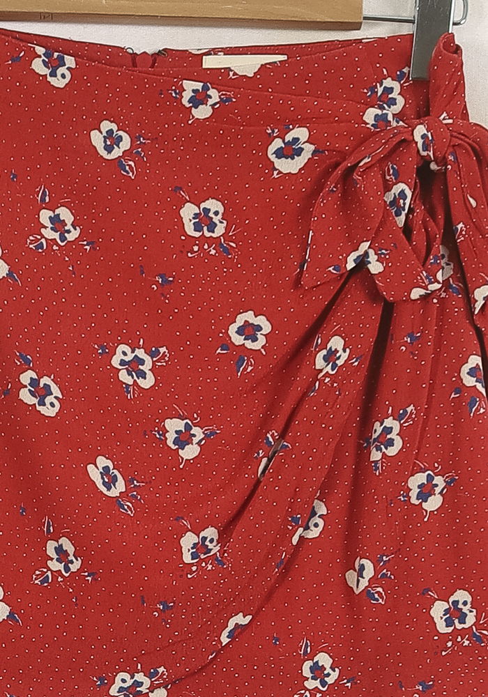 Jupe Portefeuille Rouge et Blanc - Taille S/36 de la marque Sézane | PARAD80172 - Vendu par Paradigme - Image 3