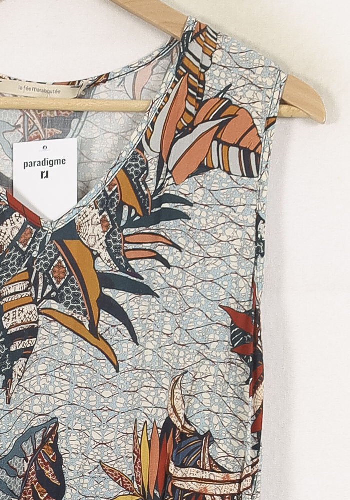 Robe Longue Multicolore - Taille M/38 de la marque La Fée Maraboutée | PARAD80184 - Vendu par Paradigme - Image 3
