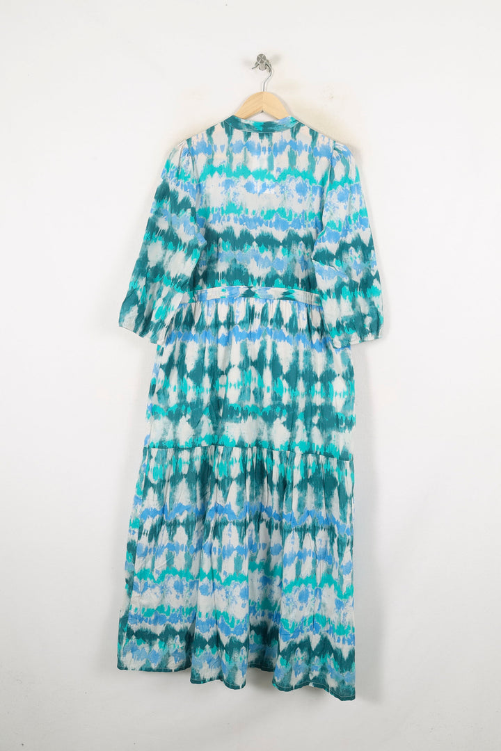Robe Longue Bleu et Vert - Taille M/38 de la marque La Fée Maraboutée | PARAD80185 - Vendu par Paradigme - Image 4