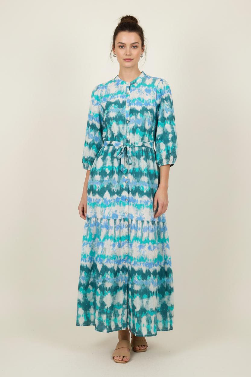 Robe Longue Bleu et Vert - Taille M/38 de la marque La Fée Maraboutée | PARAD80185 - Vendu par Paradigme - Image 1
