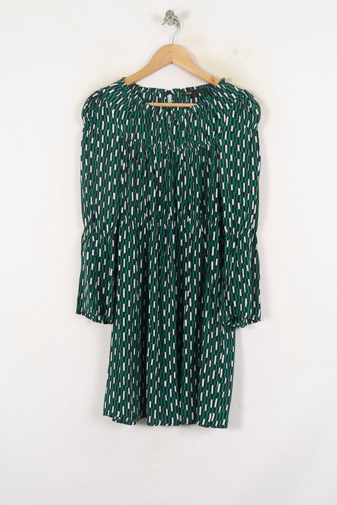 Robe Courte Verte et Blanche - Taille S/36 de la marque Maje | PARAD80203 - Vendu par Paradigme - Image 2