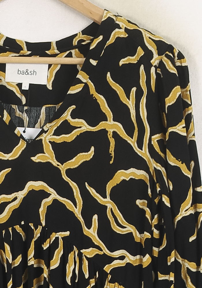 Robe Courte Noire et Jaune - Taille S/36 de la marque ba&sh | PARAD80205 - Vendu par Paradigme - Image 3