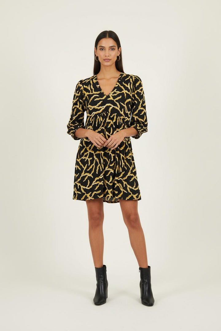 Robe Courte Noire et Jaune - Taille S/36 de la marque ba&sh | PARAD80205 - Vendu par Paradigme - Image 1