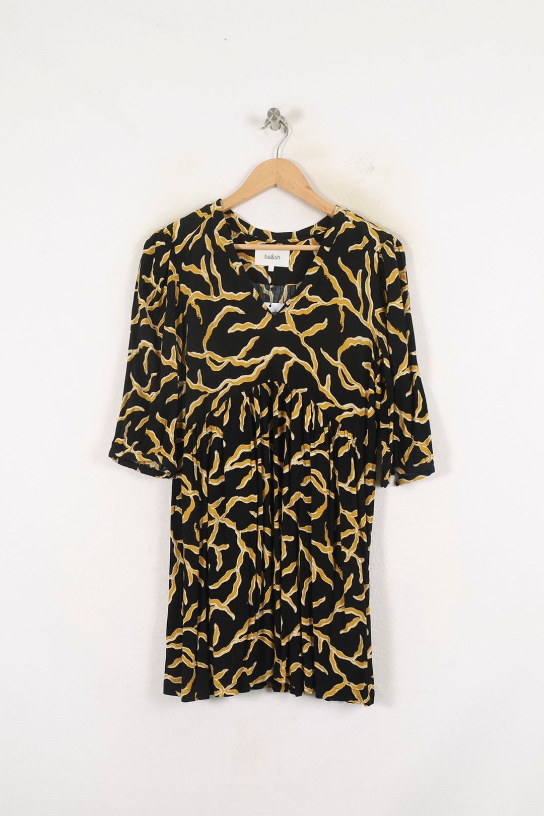 Robe Courte Noire et Jaune - Taille S/36 de la marque ba&sh | PARAD80205 - Vendu par Paradigme - Image 2