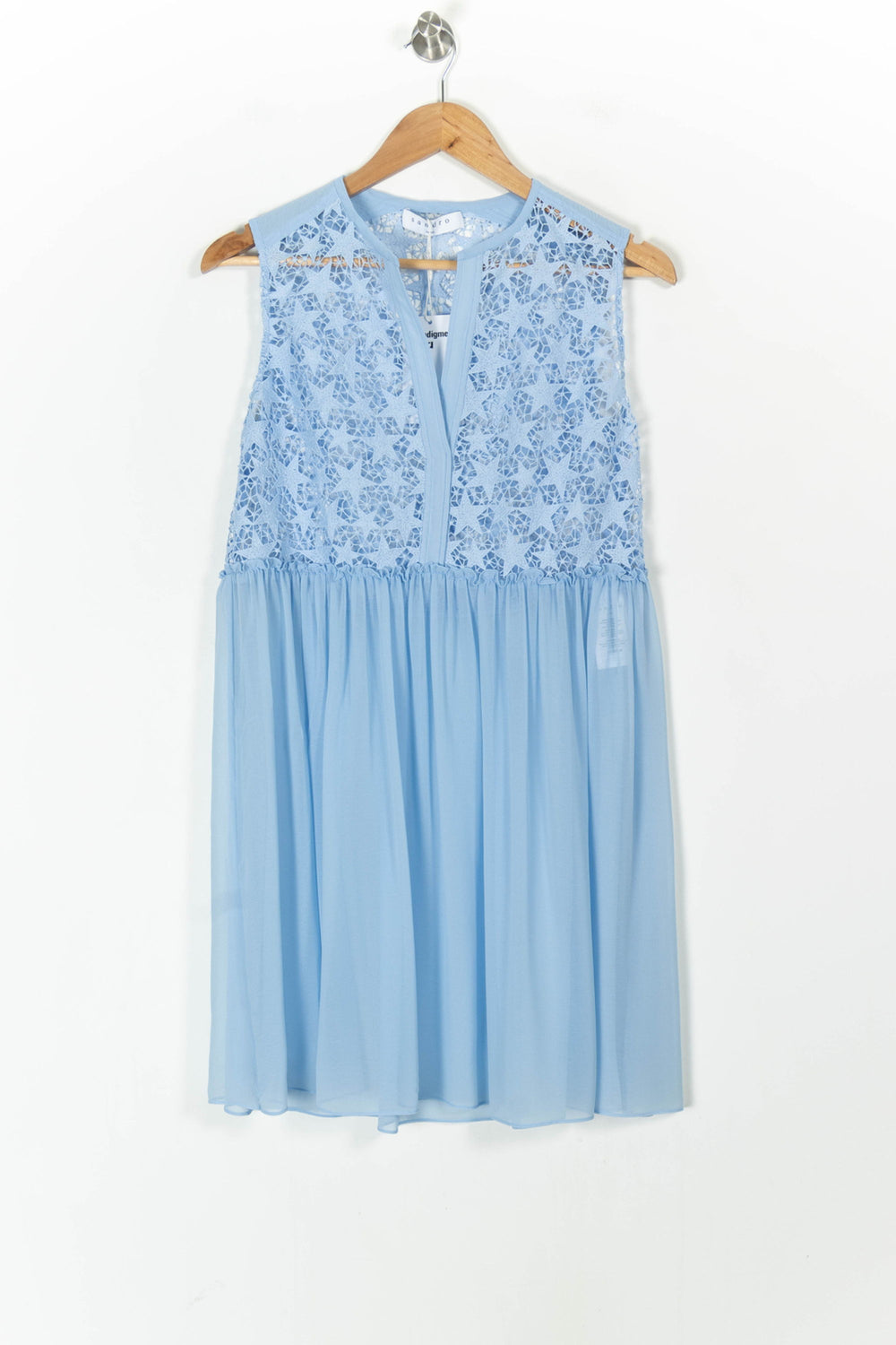 Robe Dentelle Bleue - Taille S/36 de la marque Sandro | PARAD80206 - Vendu par Paradigme - Image 2