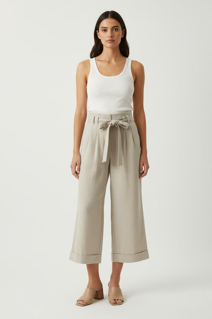 Pantalon Large Beige - Taille L/40 de la marque La Fée Maraboutée | PARAD80211 - Vendu par Paradigme - Image 1