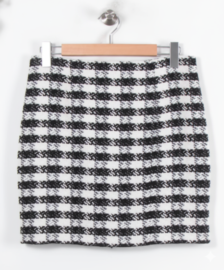 Jupe Droite Noire et Blanche - Taille S/36