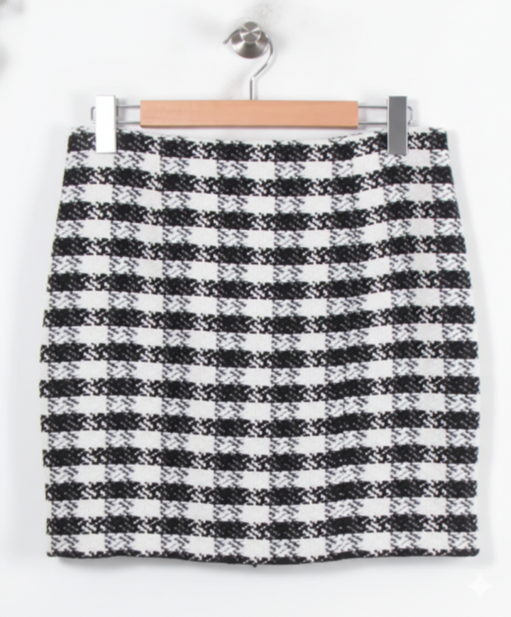 Jupe Droite Noire et Blanche - Taille S/36