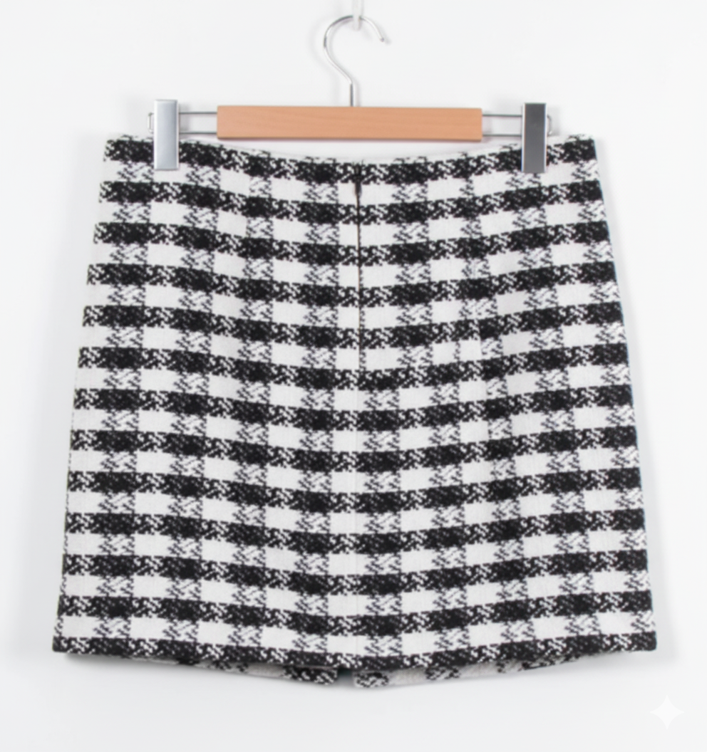 Jupe Droite Noire et Blanche - Taille S/36