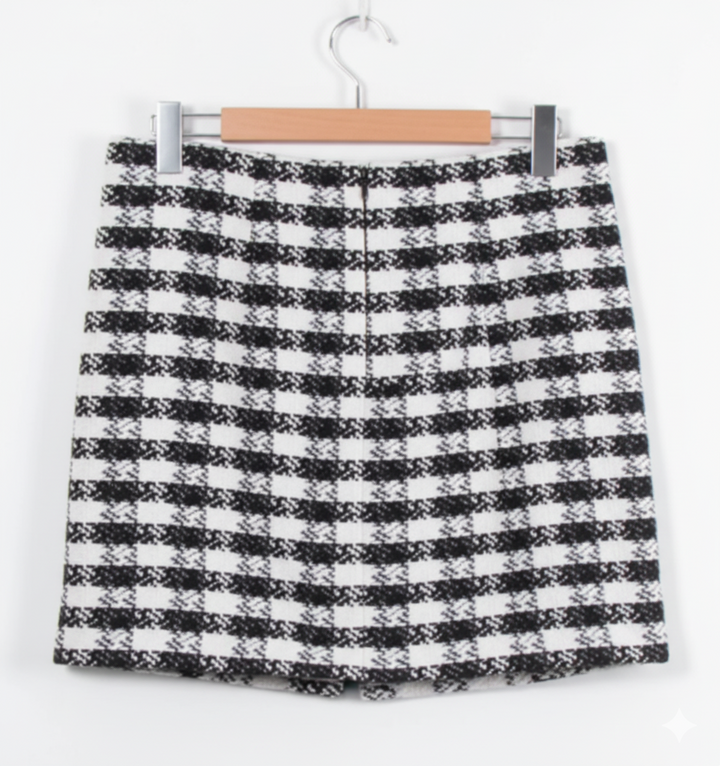 Jupe Droite Noire et Blanche - Taille S/36