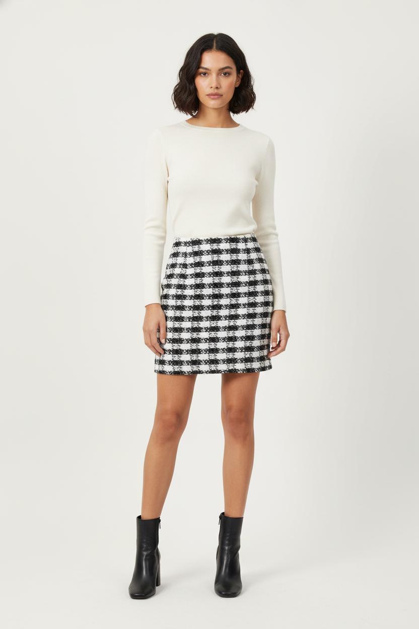 Jupe Droite Noire et Blanche - Taille S/36 de la marque Maje | PARAD80240 - Vendu par Paradigme - Image 1