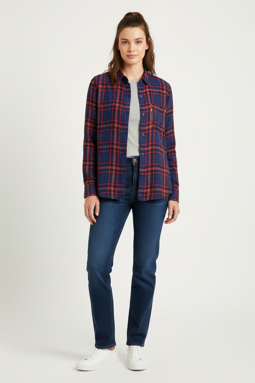 Chemise à Carreaux Bleue et Rouge - Taille M/38 de la marque Levi's | PARAD80259 - Vendu par Paradigme - Image 1