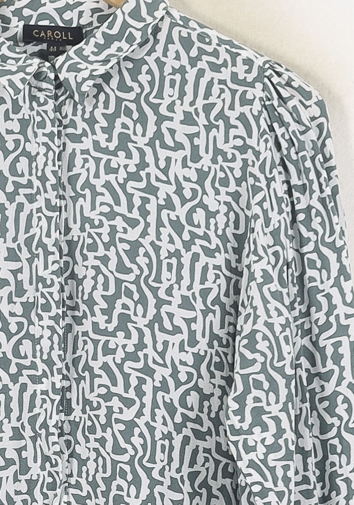Chemise Verte et Blanche - Taille XXL/44 de la marque Caroll | PARAD80271 - Vendu par Paradigme - Image 3