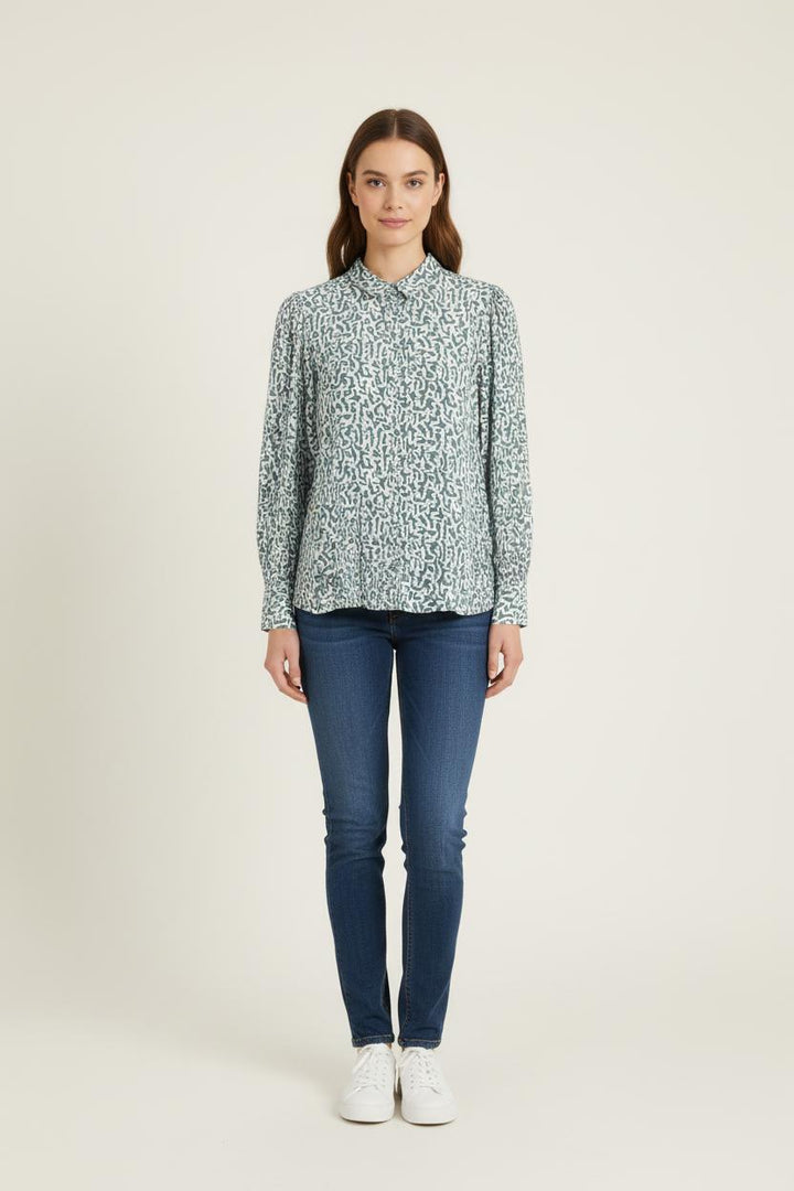 Chemise Verte et Blanche - Taille XXL/44 de la marque Caroll | PARAD80271 - Vendu par Paradigme - Image 1