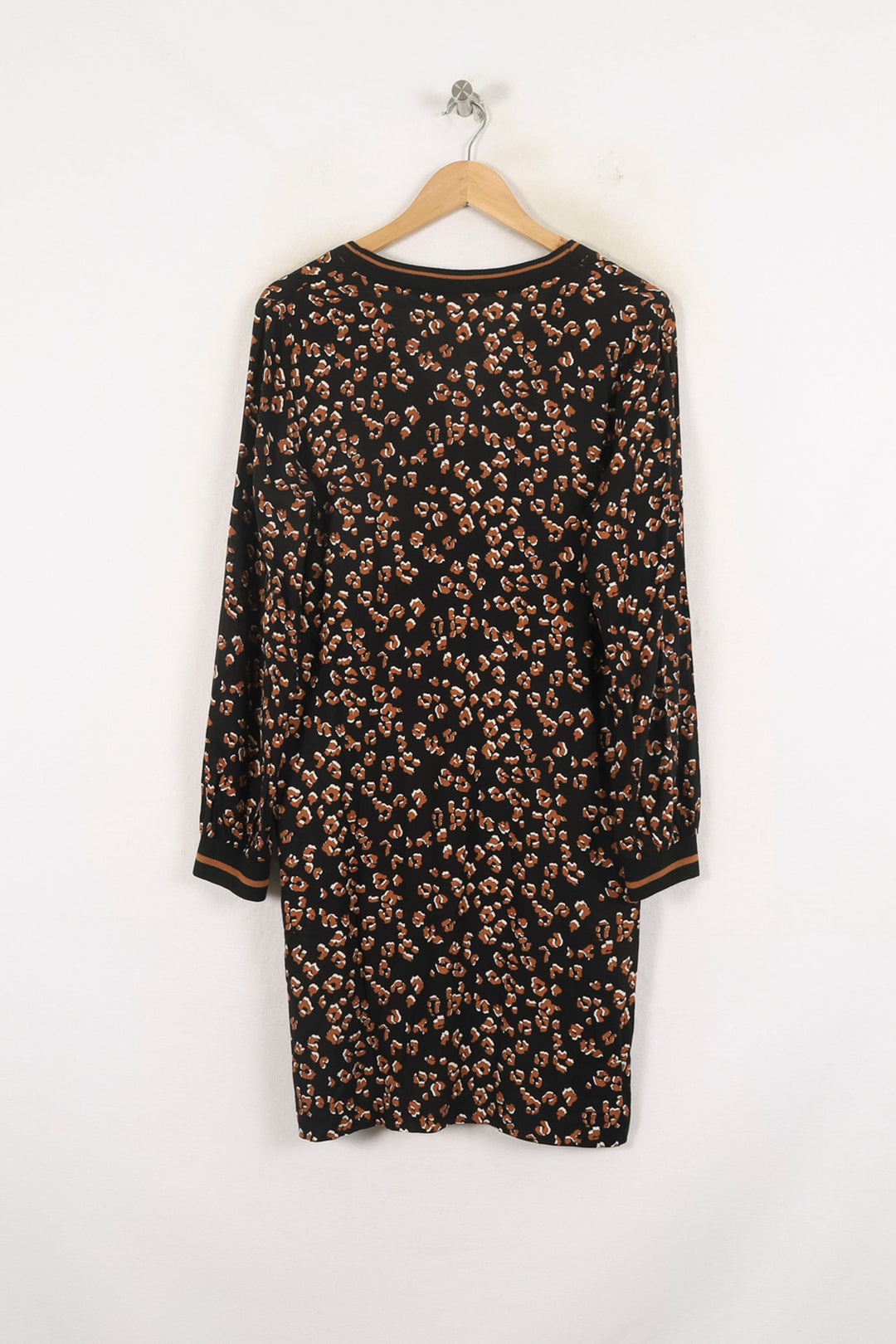 Robe Imprimée Marron et Noir - Taille M/38 de la marque La Fée Maraboutée | PARAD80274 - Vendu par Paradigme - Image 4
