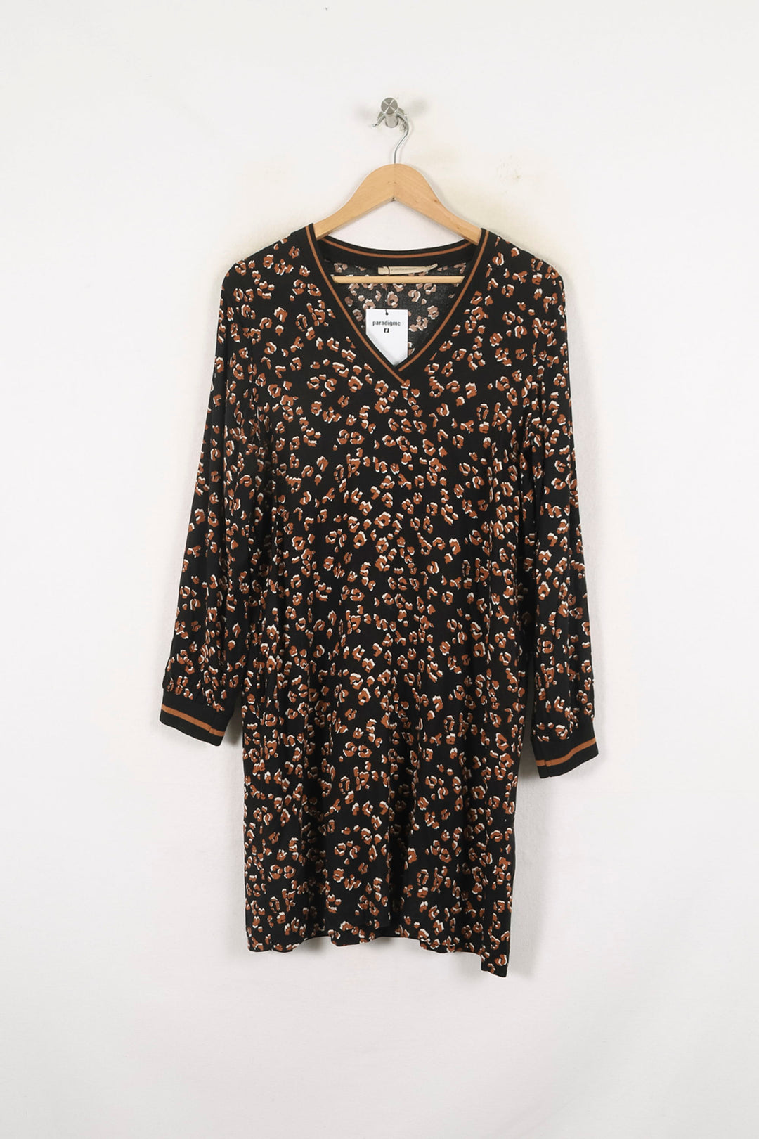 Robe Imprimée Marron et Noir - Taille M/38 de la marque La Fée Maraboutée | PARAD80274 - Vendu par Paradigme - Image 2