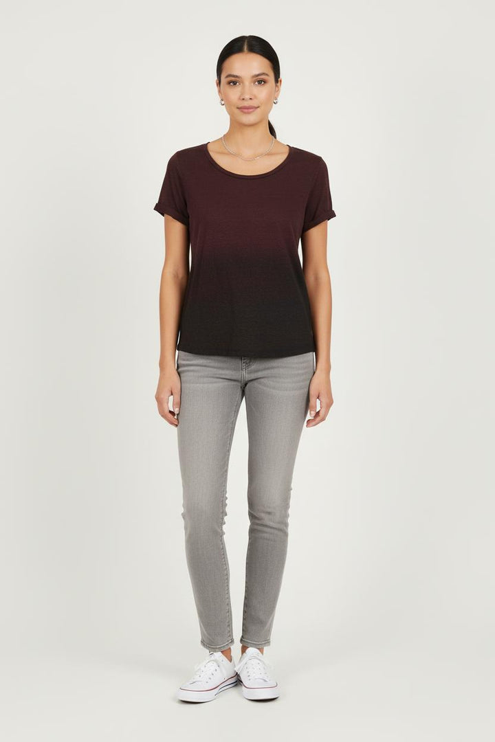 Tee-shirt Bordeaux et Noir - Taille S/36 de la marque Maje | PARAD80285 - Vendu par Paradigme - Image 1