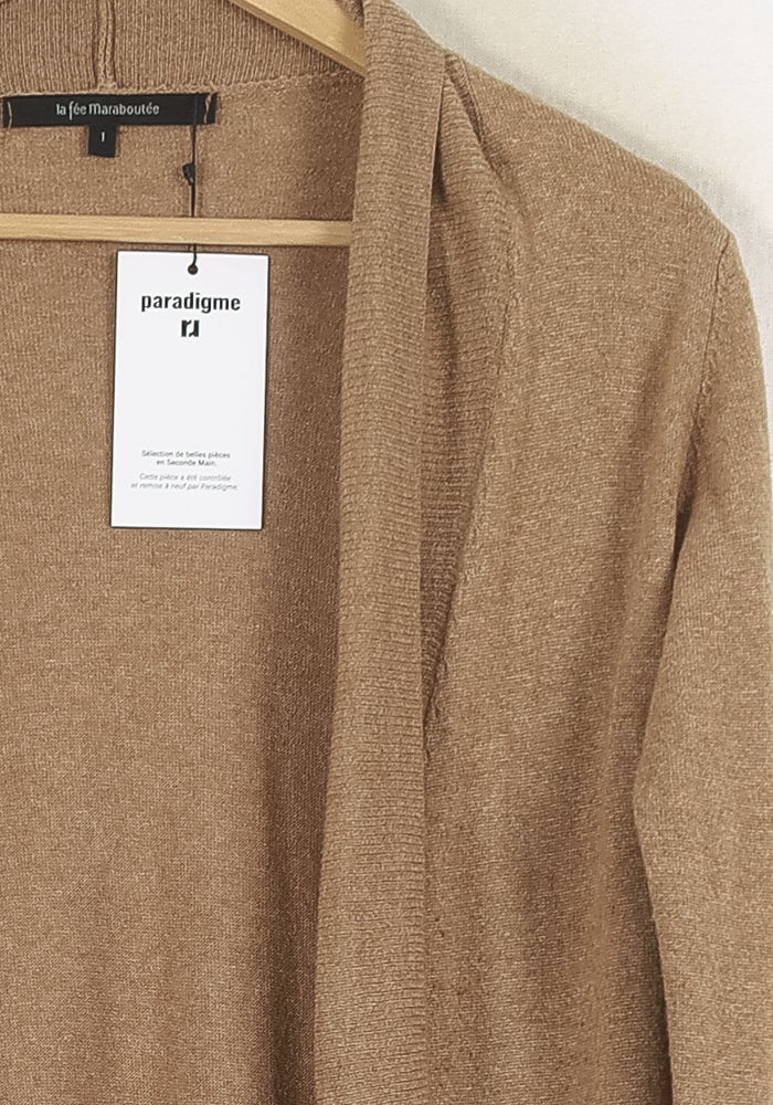 Cardigan Marron - Taille S/36 de la marque La Fée Maraboutée | PARAD80291 - Vendu par Paradigme - Image 3