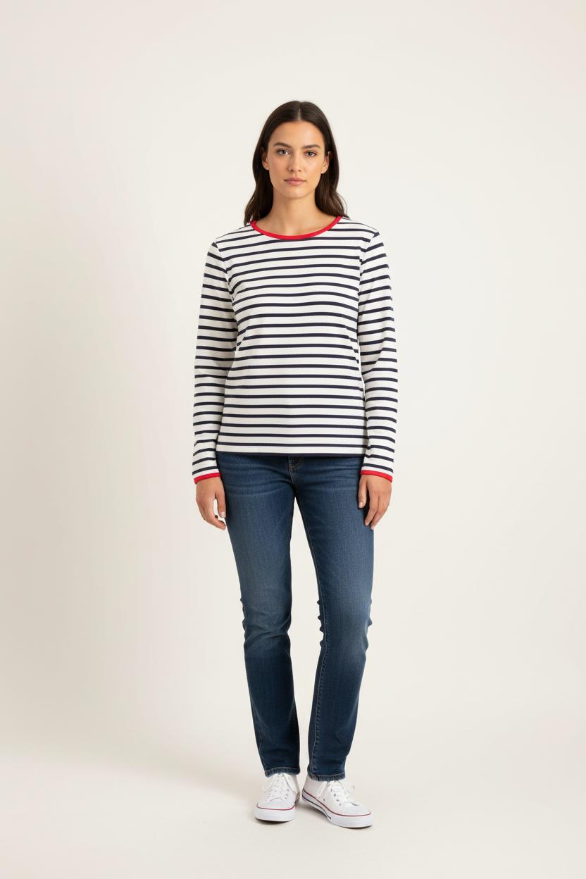 Marinière Bleue et Blanche - Taille XXL/44 de la marque Saint James | PARAD80304 - Vendu par Paradigme - Image 1