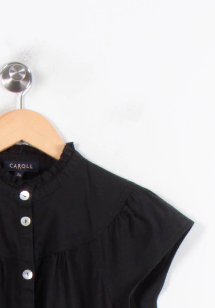 Robe Chemise Noire - Taille S/36 de la marque Caroll | PARAD80307 - Vendu par Paradigme - Image 3