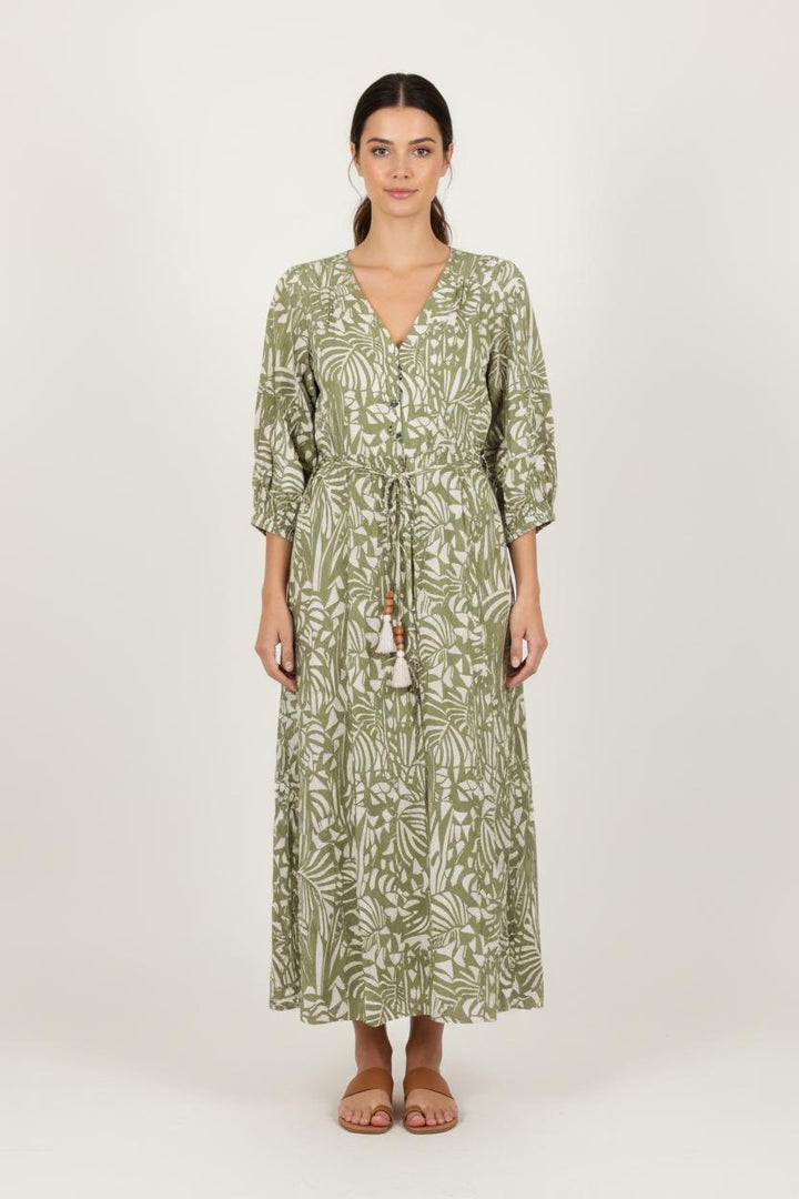 Robe Longue Verte et Blanche - Taille XS/34 de la marque Suncoo | PARAD80312 - Vendu par Paradigme - Image 1