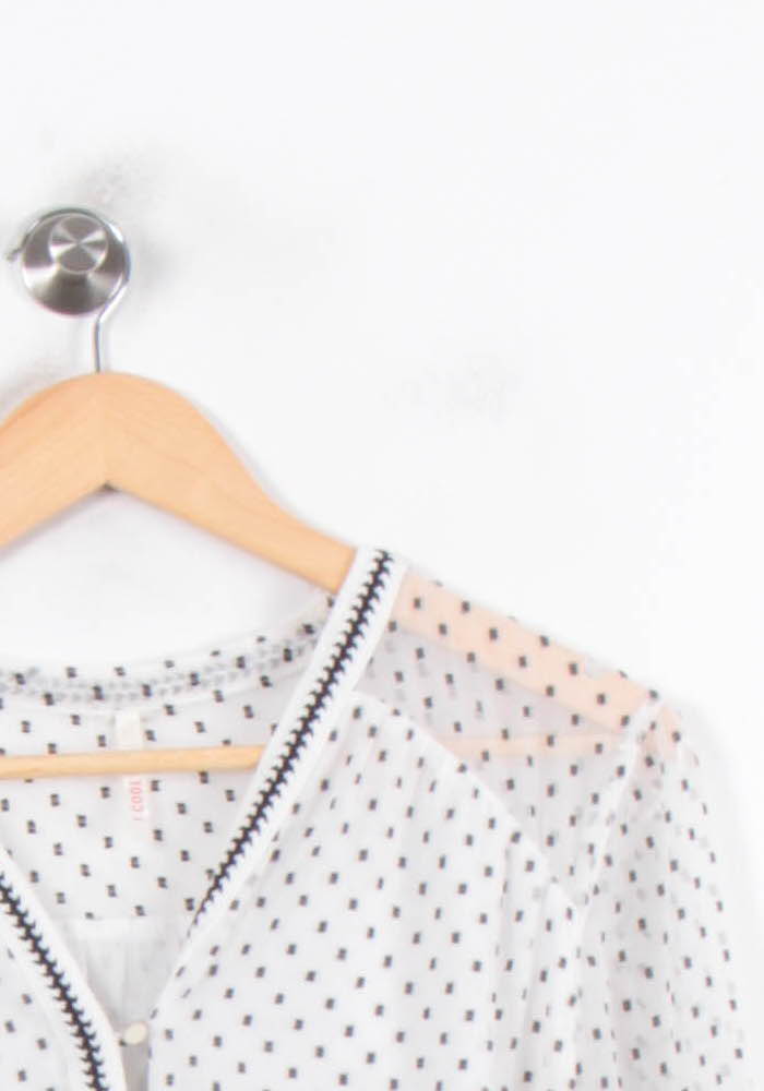 Blouse Blanche à Pois Noirs - Taille M/38 de la marque I.Code | PARAD80318 - Vendu par Paradigme - Image 3
